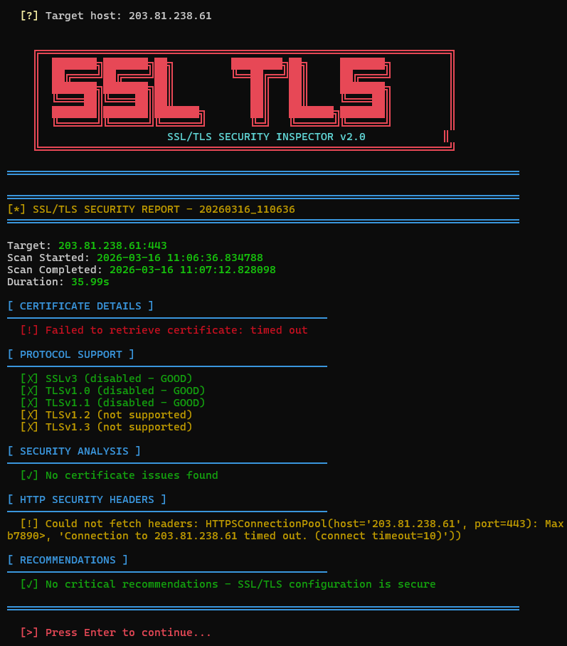 SSL/TLS Scanner